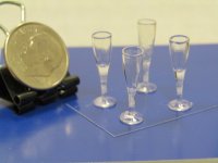 #653 1"Scale Fluted Champagne Glasses