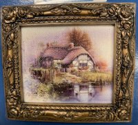 #450462 Framed Canvas Cottage Print
