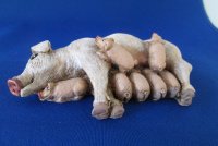 Mother pig with litter
